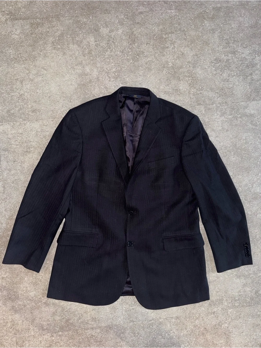 Brooks Brothers 346 Stretch Wool Blazer Sport Coat 43R Black Herringbone 2 Btn